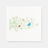 Leafy Personeelslijn Papier Napkins Servet (Voorkant)