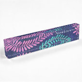 Leafy Pink en Aqua Desk Naambordje