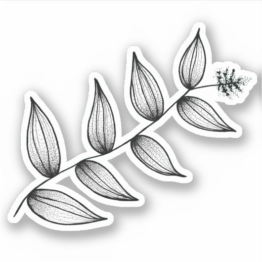 Leafy Plant | Botanisch | Solomon's Plume Sticker (Voorkant)