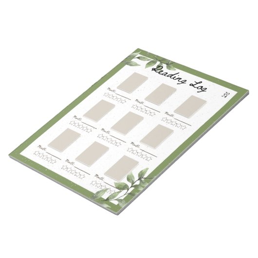Leafy Reading Log Notitieblok (Schuin)