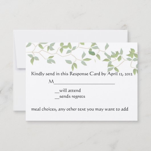 Leafy RSVP-kaart RSVP Kaartje (Voorkant)