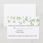 Leafy RSVP-kaart RSVP Kaartje (Voorkant / Achterkant)