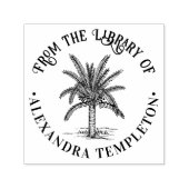 Leafy Sago Palm Boom Bibliotheek Boeknaam Zelfinktende Stempel (Design)