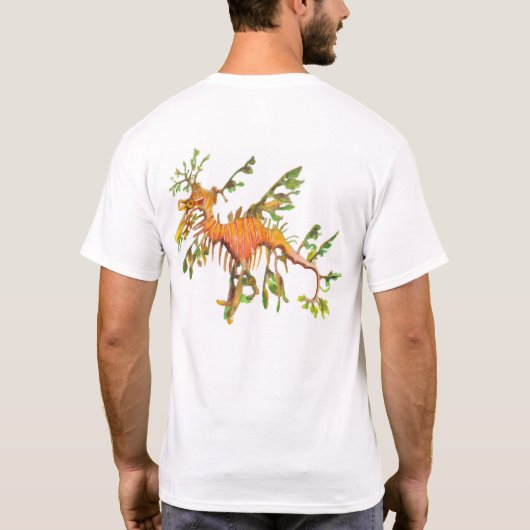 Leafy Seadragon Artwork Mannen T-shirt (Achterkant)