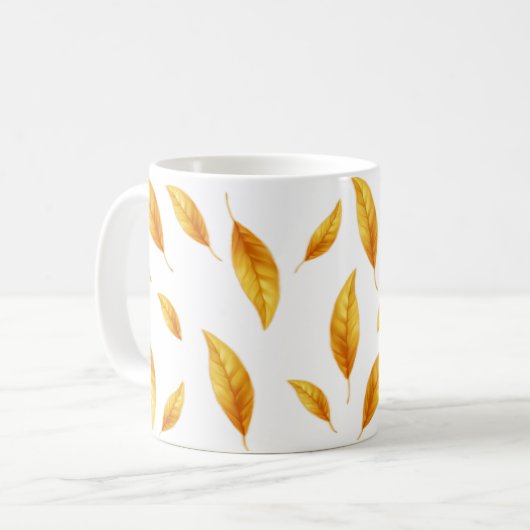 Leafy Serenity Keramische Mok" Koffie Mok (Voorkant links)