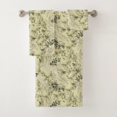 Leafy Shades Botanical Khaki Bath Towels Bad Handdoek (Insitu)