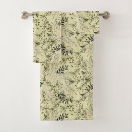 Leafy Shades Botanical Khaki Bath Towels Bad Handdoek