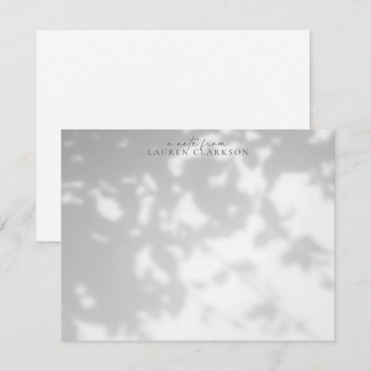 Leafy Shadow Effect Note Card Kaart (Voorkant / Achterkant)