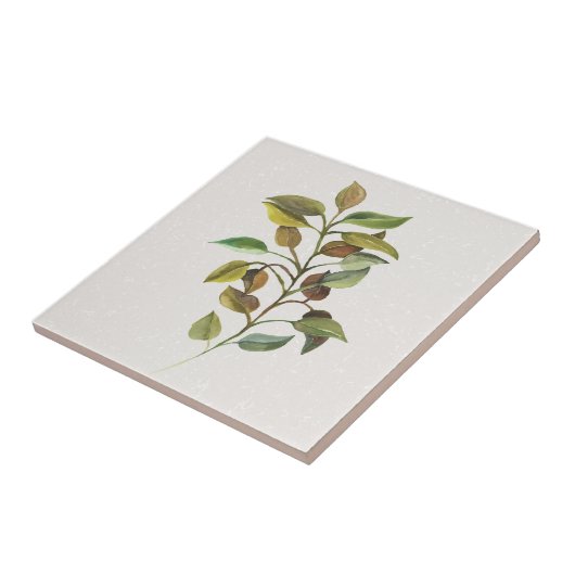 Leafy Spray Cream Accent Tegeltje (Zijkant)