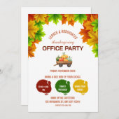 Leafy Thanksgiving Office Party Invitation Kaart (Voorkant / Achterkant)