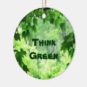 Leafy Think Green Keramisch Ornament (Links)