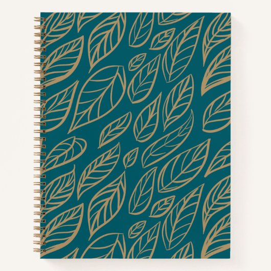 Leafy Thoughts – Golden Botanical Spiral Notitieboek (Voorkant)