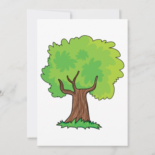 Leafy Tree Green Leaves Invitation Kaart (Voorkant)