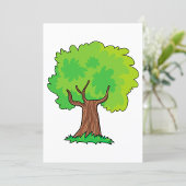 Leafy Tree Green Leaves Invitation Kaart