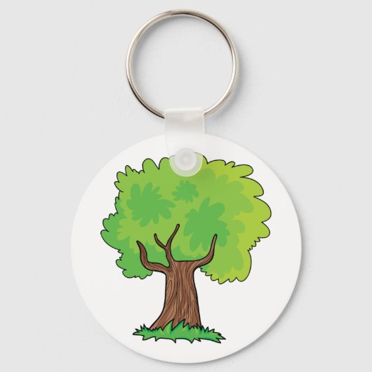 Leafy Tree Green Leaves Sleutelhanger (Achterkant)