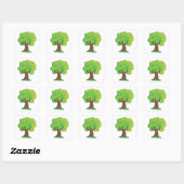 Leafy Tree Green Leaves Square Sticker (Vel)