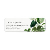 Leafy Tropical Palm Foliage Leafy Address Etiket (Voorkant)
