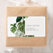 Leafy Tropical Palm Foliage Leafy Address Etiket (Insitu)