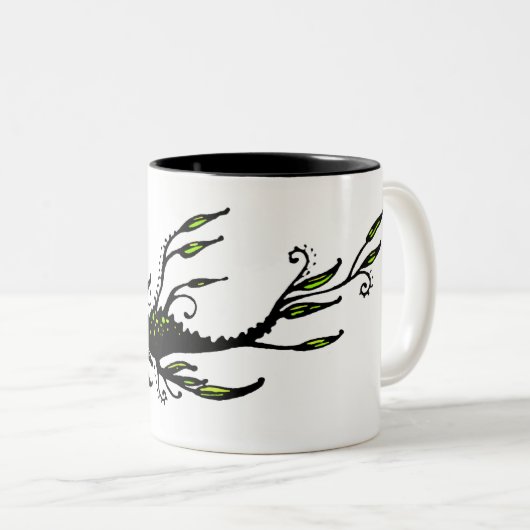 Leafy Tweekleurige Koffiemok (Voorkant rechts)