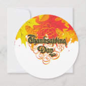Leafy Typographic Thanksgiving Day Words Feestdagenkaart (Voorkant)