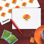 Leafy Typographic Thanksgiving Day Words Ronde Sticker