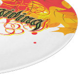 Leafy Typographic Thanksgiving Day Words Snijplank (Hoek)