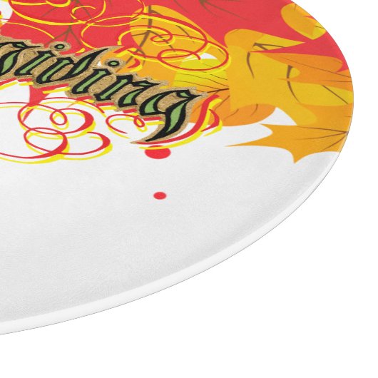 Leafy Typographic Thanksgiving Day Words Snijplank (Hoek)