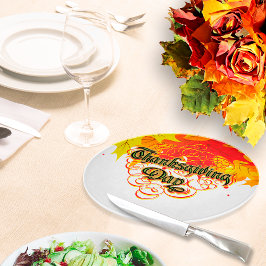 Leafy Typographic Thanksgiving Day Words Snijplank