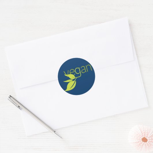 Leafy Vegan Ronde Sticker (Envelop)