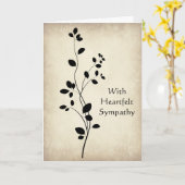 Leafy Vine Design Sympathie Card Kaart (Gele Bloem)
