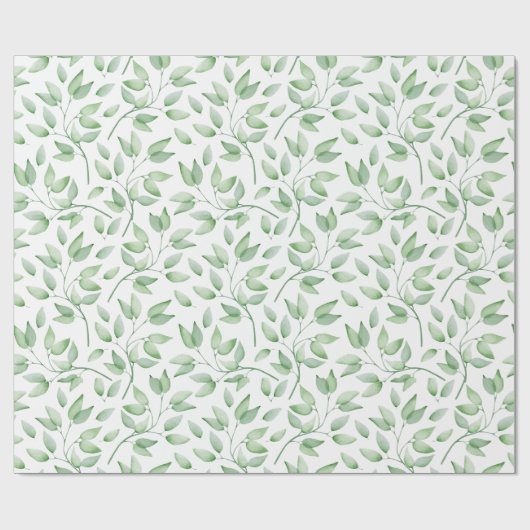 Leafy-Waterverf Cadeaupapier (Vlak)