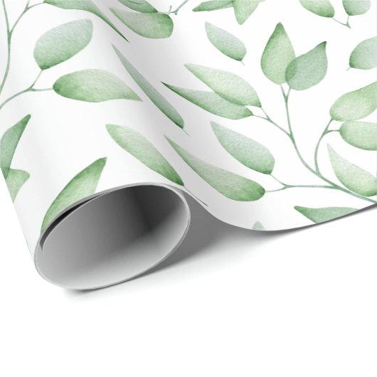 Leafy-Waterverf Cadeaupapier (Rol Hoek)