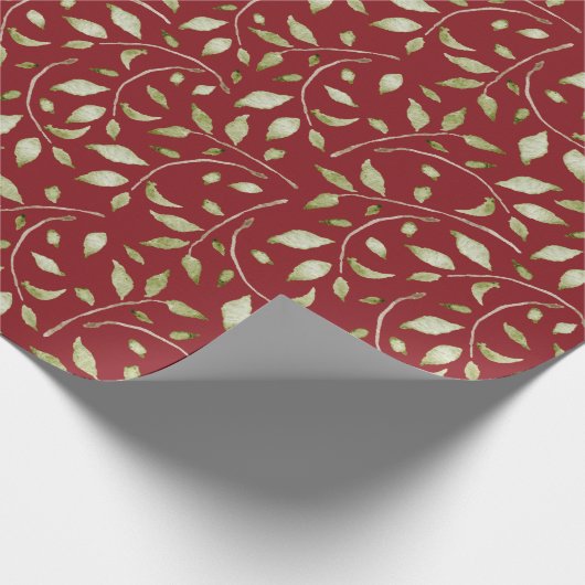 Leafy-Waterverf Cadeaupapier (Hoek)