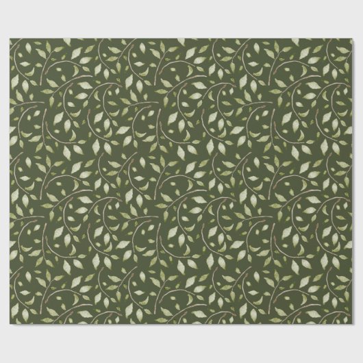 Leafy-Waterverf Cadeaupapier (Vlak)