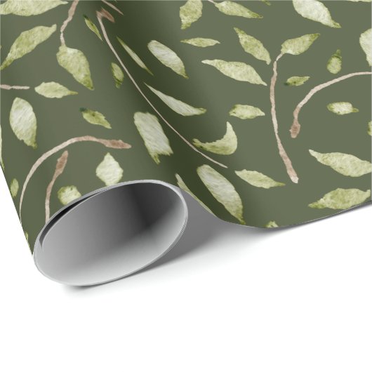 Leafy-Waterverf Cadeaupapier (Rol Hoek)