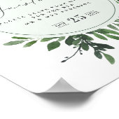 leafy waterverf geometrische guestbook bruiloft poster (Hoek)