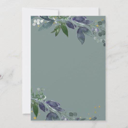 Leafy-Waterverf | Kogelschoen Kaart (Achterkant)