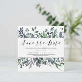 Leafy-Waterverf | Weddenschap Save the Date Kaart (Staand voorkant)