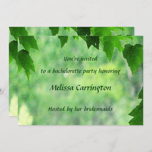 Leafy Wedding Bachelorette Party Kaart (Voorkant / Achterkant)