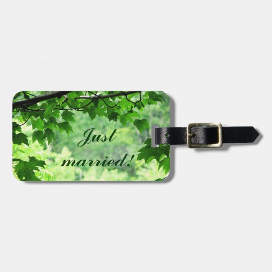 Leafy Wedding Bagagelabel (Voorkant horizontaal)