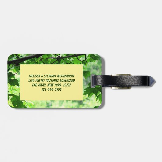 Leafy Wedding Bagagelabel (Achterkant horizontaal)