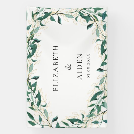 Leafy Wedding  Banner (Verticaal)