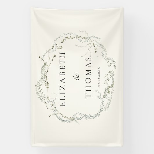 Leafy Wedding Banner (Verticaal)