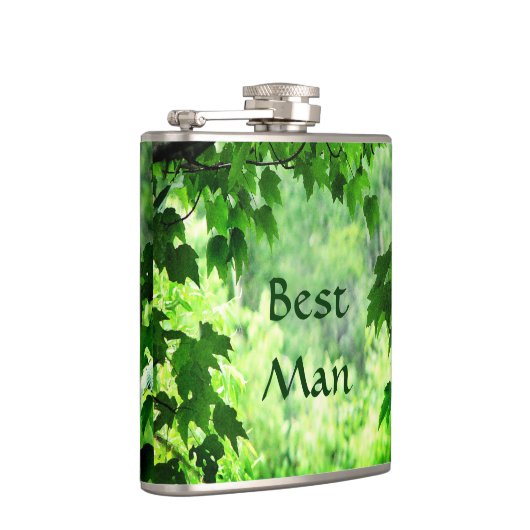 Leafy Wedding Best Man Heupfles (Rechts)