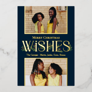 Leafy wenst Folie-feestdag bewerkbare kleur Folie Uitnodiging