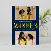 Leafy wenst Folie-feestdag bewerkbare kleur Folie Uitnodiging (Staand Voorkant)