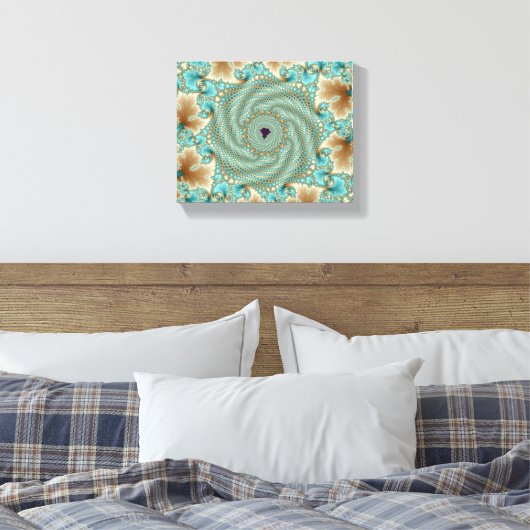 Leafy Whorls Fractal Canvas Afdruk (Insitu (Slaapkamer))