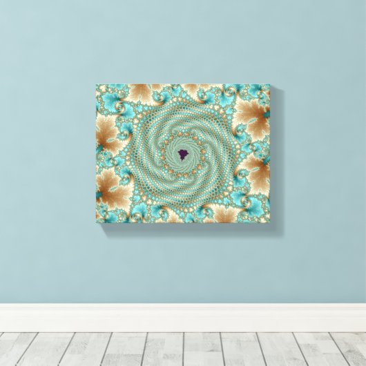 Leafy Whorls Fractal Canvas Afdruk (Insitu (Houten vloer))