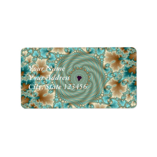 Leafy Whorls Fractal Etiket (Voorkant)
