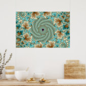 Leafy Whorls Fractal Poster (Keuken)